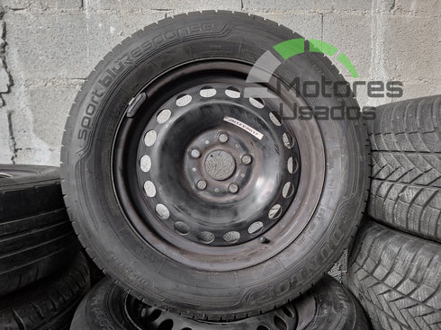 4 Jantes de Ferro 15 Volkswagen c/pneus 195/65 5x112